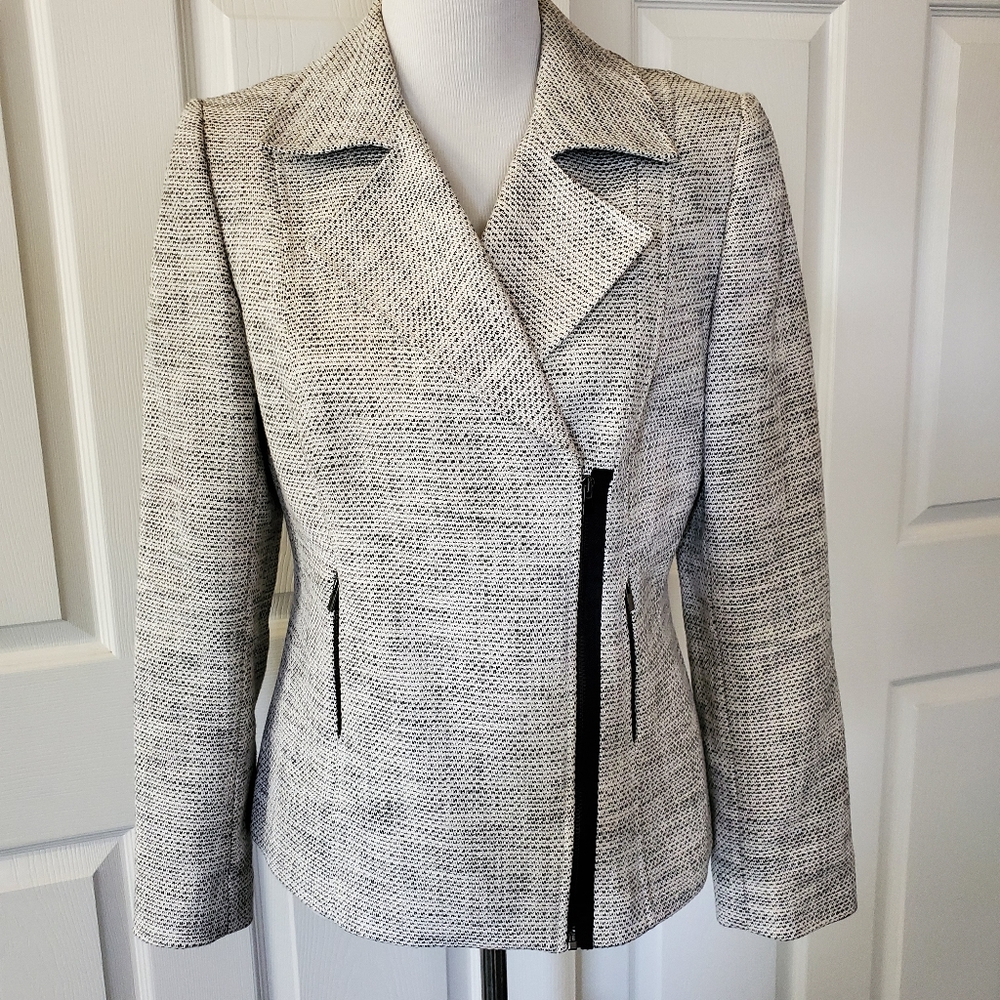 Woven side-zip blazer